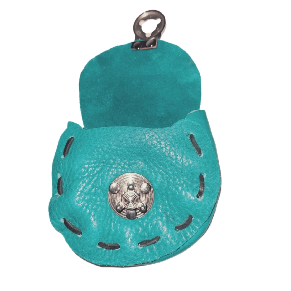 HAND-TOOL TURQUOISE LEATHER BELT POUCH @msplf1949 - Picture 5 of 5